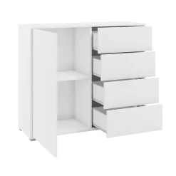 Garnero Arredamenti Madie Moderne|Madie Moderne-Madia 100x93h cm 1 anta 4 cassetti moderna bianco Eindhoven
