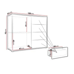 Garnero Arredamenti Madie Moderne|Madie Moderne-Madia 100x93h cm 1 anta 4 cassetti moderna bianco Eindhoven