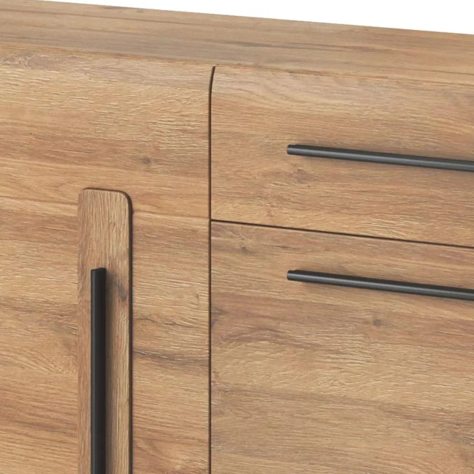 Garnero Arredamenti Credenze Moderne|Madie Moderne-Madia 120x86h cm 1 anta 3 cassetti soggiorno rovere nero Maiorca