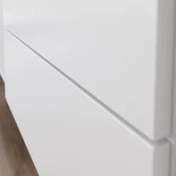 Garnero Arredamenti Credenze Moderne|Madie Moderne-Madia 103x90h cm 1 anta 3 cassetti  design cannettato bianco Strike Bianco Opaco