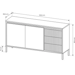 Garnero Arredamenti Madie Moderne|Madie Moderne-Madia 154x82h cm 2 ante 3 cassetti cannettato Ciar Beige