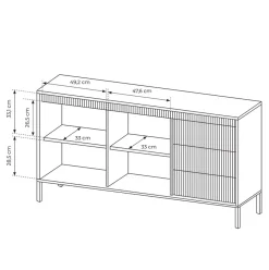 Garnero Arredamenti Madie Moderne|Madie Moderne-Madia 154x82h cm 2 ante 3 cassetti cannettato Ciar Beige