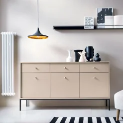 Garnero Arredamenti Credenze Moderne|Madie Moderne-Madia 154x83h cm 3 ante 3 cassetti soggiorno Glory Beige