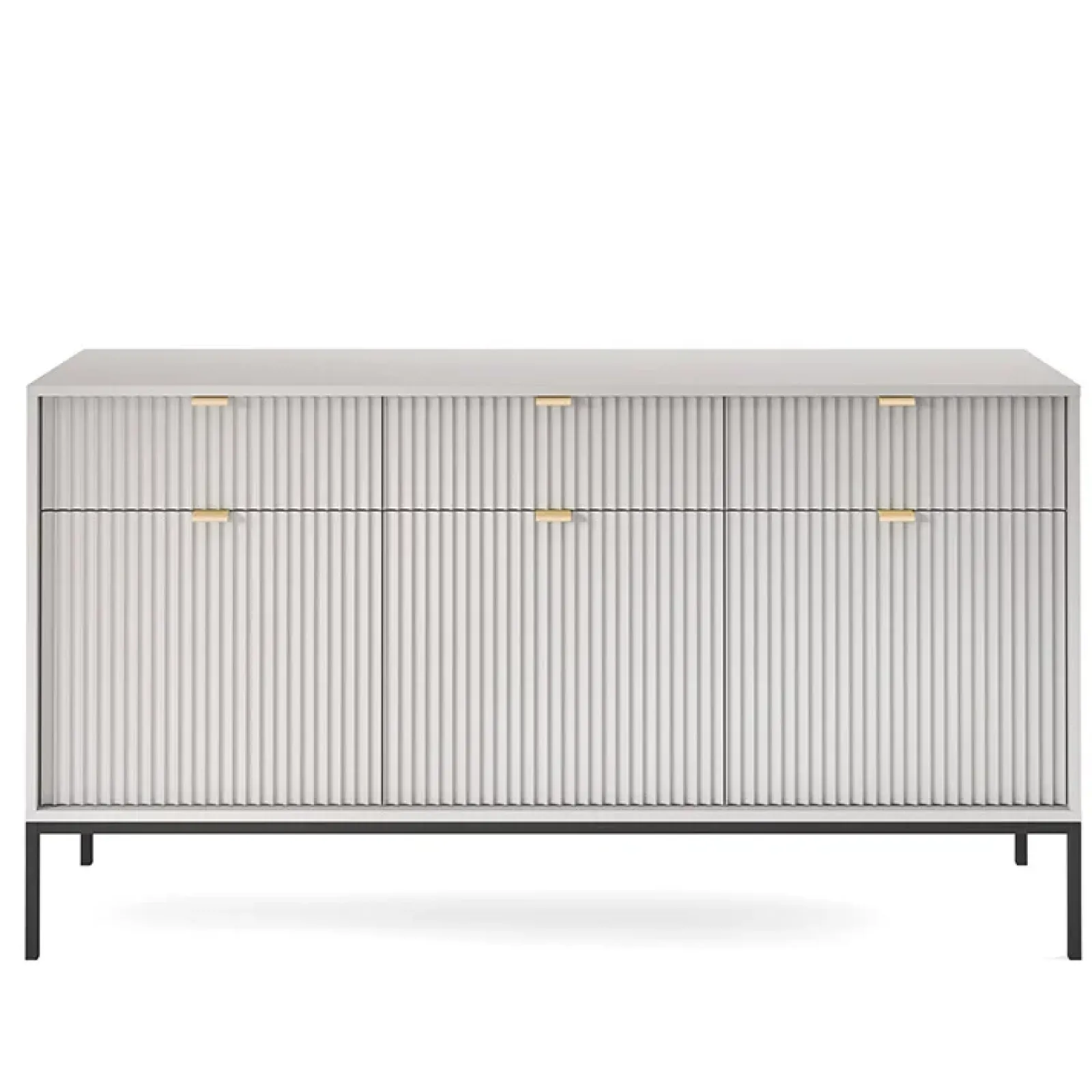 Garnero Arredamenti Credenze Moderne|Madie Moderne-Madia 154x83h cm 3 ante 3 cassetti moderna Alisa Grigio