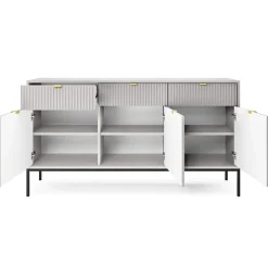 Garnero Arredamenti Credenze Moderne|Madie Moderne-Madia 154x83h cm 3 ante 3 cassetti moderna Alisa Grigio