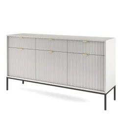 Garnero Arredamenti Credenze Moderne|Madie Moderne-Madia 154x83h cm 3 ante 3 cassetti moderna Alisa Grigio