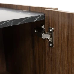 Garnero Arredamenti Madie Moderne|Madie Moderne-Madia 160x78h cm 2 ante 3 cassetti piano effetto marmo nero noce Caliva