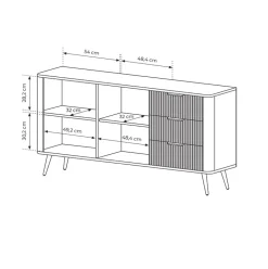 Garnero Arredamenti Madie Moderne|Madie Moderne-Madia 163x81h cm 2 ante 3 cassetti cannettato Ramis Beige