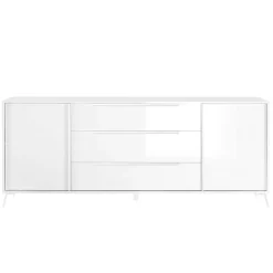 Garnero Arredamenti Madie Moderne|Madie Moderne-Madia 205x84h cm 2 ante 3 cassetti moderna Tosca Bianco Lucido