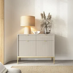 Garnero Arredamenti Credenze Moderne|Madie Moderne-Madia 104x83h cm 2 ante 2 cassetti moderna design Alisa Beige