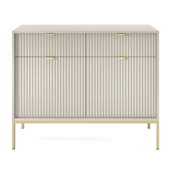 Garnero Arredamenti Credenze Moderne|Madie Moderne-Madia 104x83h cm 2 ante 2 cassetti moderna design Alisa Beige