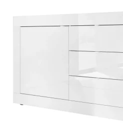 Garnero Arredamenti Credenze Moderne|Madie Moderne-Madia 210x86h cm 2 ante 3 cassetti moderna Eternity Bianco Lucido