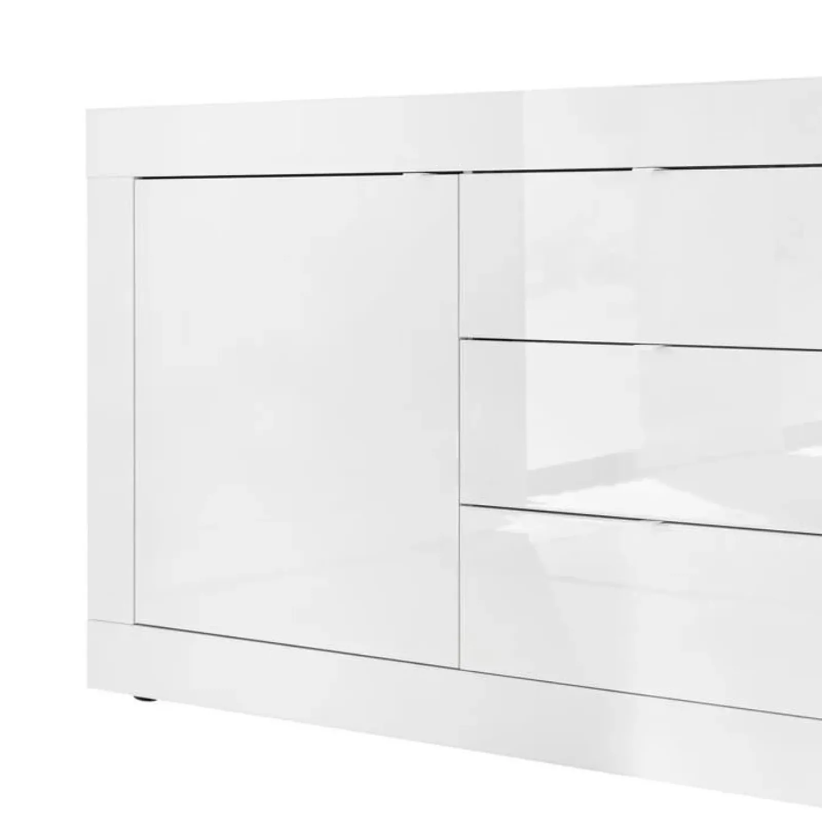 Garnero Arredamenti Credenze Moderne|Madie Moderne-Madia 210x86h cm 2 ante 3 cassetti moderna Eternity Bianco Lucido