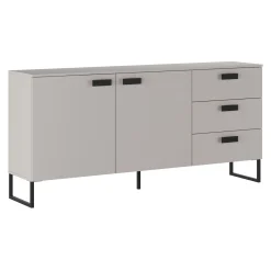 Garnero Arredamenti Madie Moderne|Madie Moderne-Madia 184x87h cm 2 ante 3 cassetti moderna beige cashmere nero Casmira