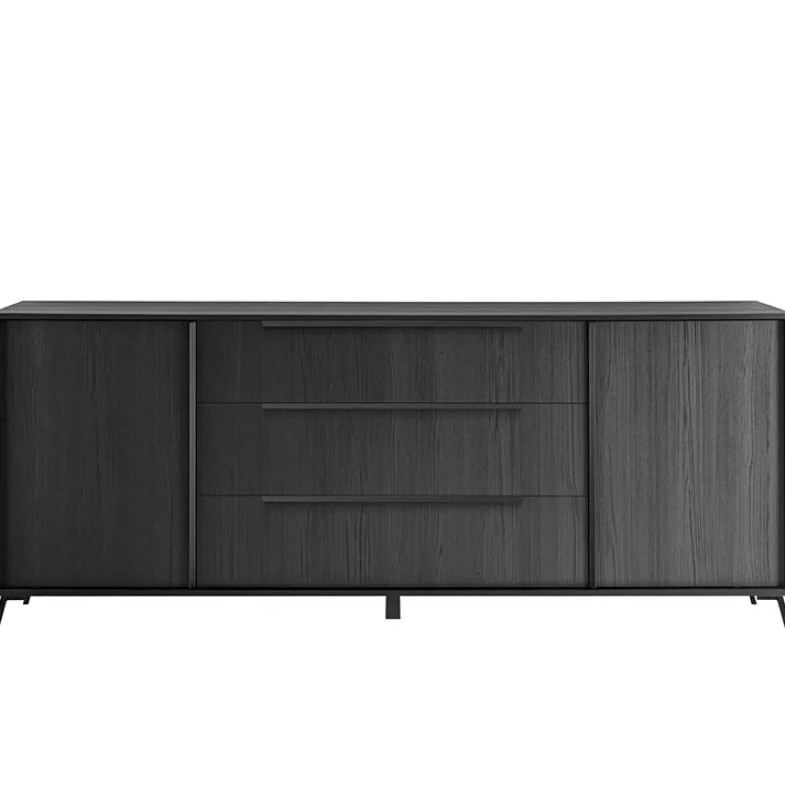 Garnero Arredamenti Madie Moderne|Madie Moderne-Madia 205x84h cm 2 ante 3 cassetti moderna soggiorno Tosca Nero Frassinato