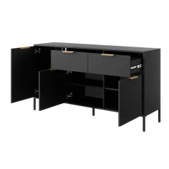 Garnero Arredamenti Madie Moderne|Madie Moderne-Madia 153x81h cm 3 ante 2 cassetti moderna antracite Nebula