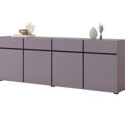 Garnero Arredamenti Credenze Moderne|Madie Moderne-Madia 225x78h cm 4 ante 4 cassetti moderna nero Lolla Lilla