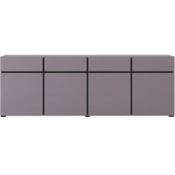 Garnero Arredamenti Credenze Moderne|Madie Moderne-Madia 225x78h cm 4 ante 4 cassetti moderna nero Lolla Lilla