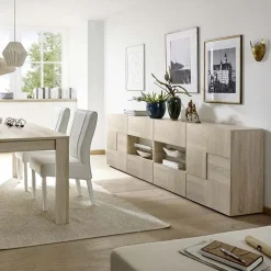 Garnero Arredamenti Credenze Moderne|Madie Moderne-Madia 241x84h cm 2 ante 4 cassetti moderna samoa Obsession Rovere