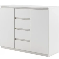 Garnero Arredamenti Madie Moderne|Madie Moderne-Madia 109x85h cm 2 ante 4 cassetti moderna Ombra Bianco Opaco