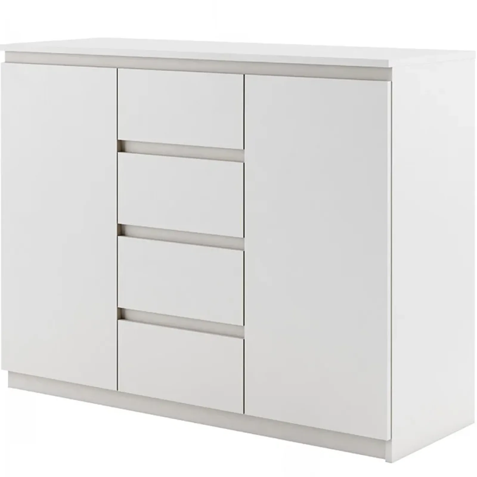 Garnero Arredamenti Madie Moderne|Madie Moderne-Madia 109x85h cm 2 ante 4 cassetti moderna Ombra Bianco Opaco