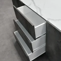 Garnero Arredamenti Credenze Moderne|Madie Moderne-Madia 200x79h cm 2 ante 3 cassetti ossido bianco Blitz