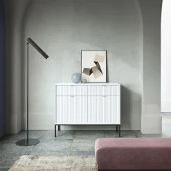 Garnero Arredamenti Credenze Moderne|Madie Moderne-Madia 104x83h cm 2 ante 2 cassetti moderna bianco Alisa Bianco Opaco