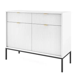 Garnero Arredamenti Credenze Moderne|Madie Moderne-Madia 104x83h cm 2 ante 2 cassetti moderna bianco Alisa Bianco Opaco