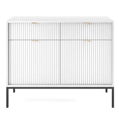 Garnero Arredamenti Credenze Moderne|Madie Moderne-Madia 104x83h cm 2 ante 2 cassetti moderna bianco Alisa Bianco Opaco