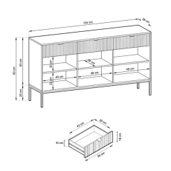 Garnero Arredamenti Madie Moderne|Madie Moderne-Madia 154x83h cm 3 ante 3 cassetti moderna Alisa Verde