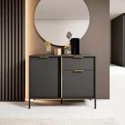 Garnero Arredamenti Madie Moderne|Madie Moderne-Madia 103x82h cm 2 ante 1 cassetto moderna antracite Nebula