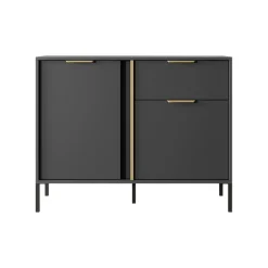 Garnero Arredamenti Madie Moderne|Madie Moderne-Madia 103x82h cm 2 ante 1 cassetto moderna antracite Nebula