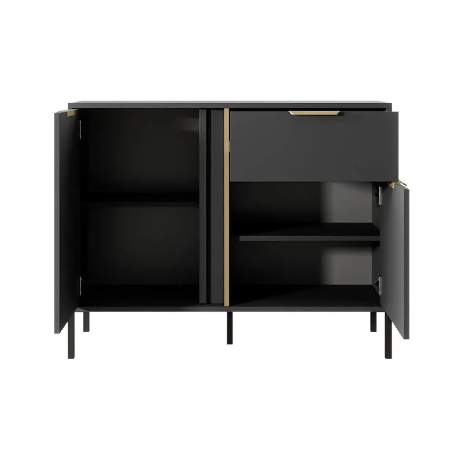 Garnero Arredamenti Madie Moderne|Madie Moderne-Madia 103x82h cm 2 ante 1 cassetto moderna antracite Nebula