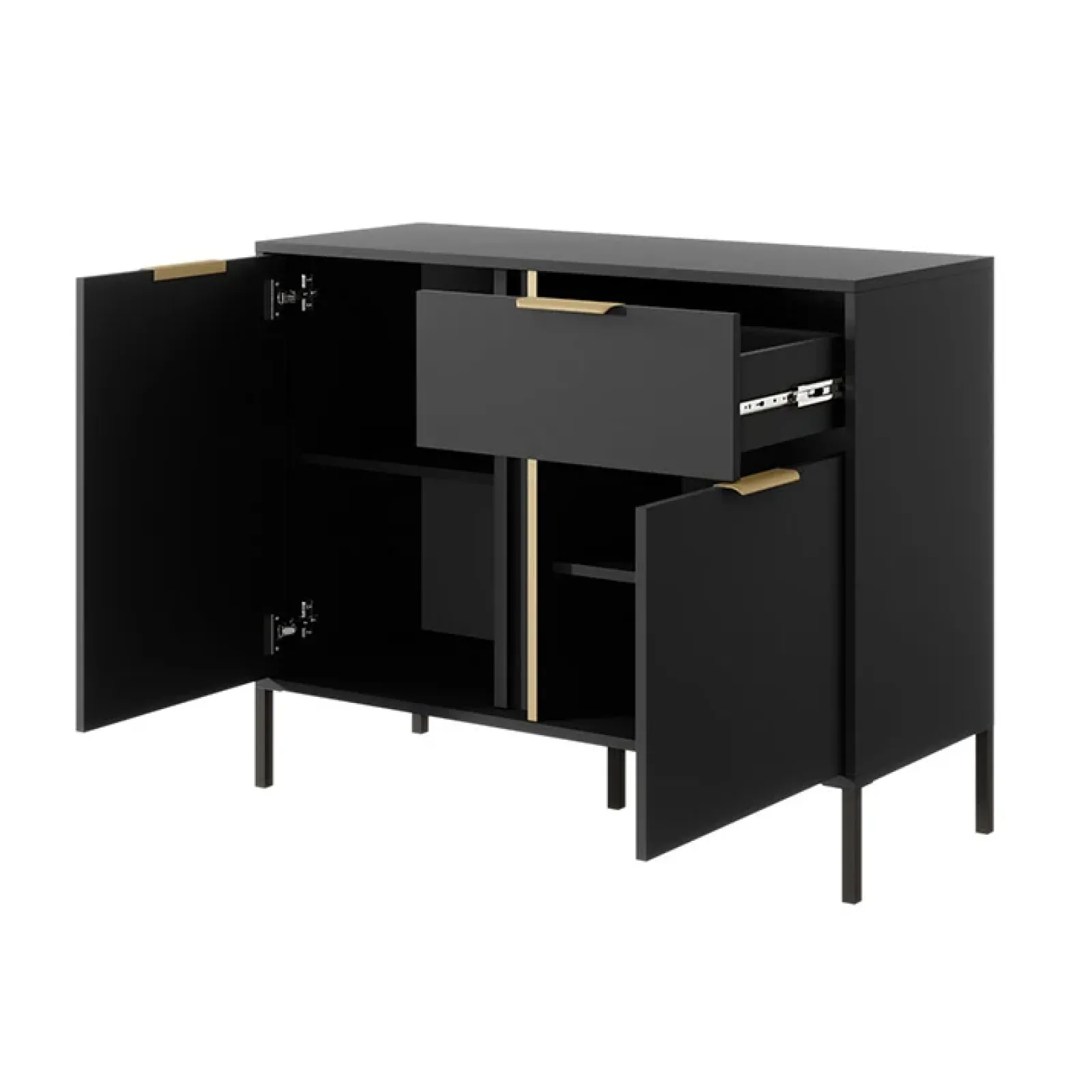 Garnero Arredamenti Madie Moderne|Madie Moderne-Madia 103x82h cm 2 ante 1 cassetto moderna antracite Nebula