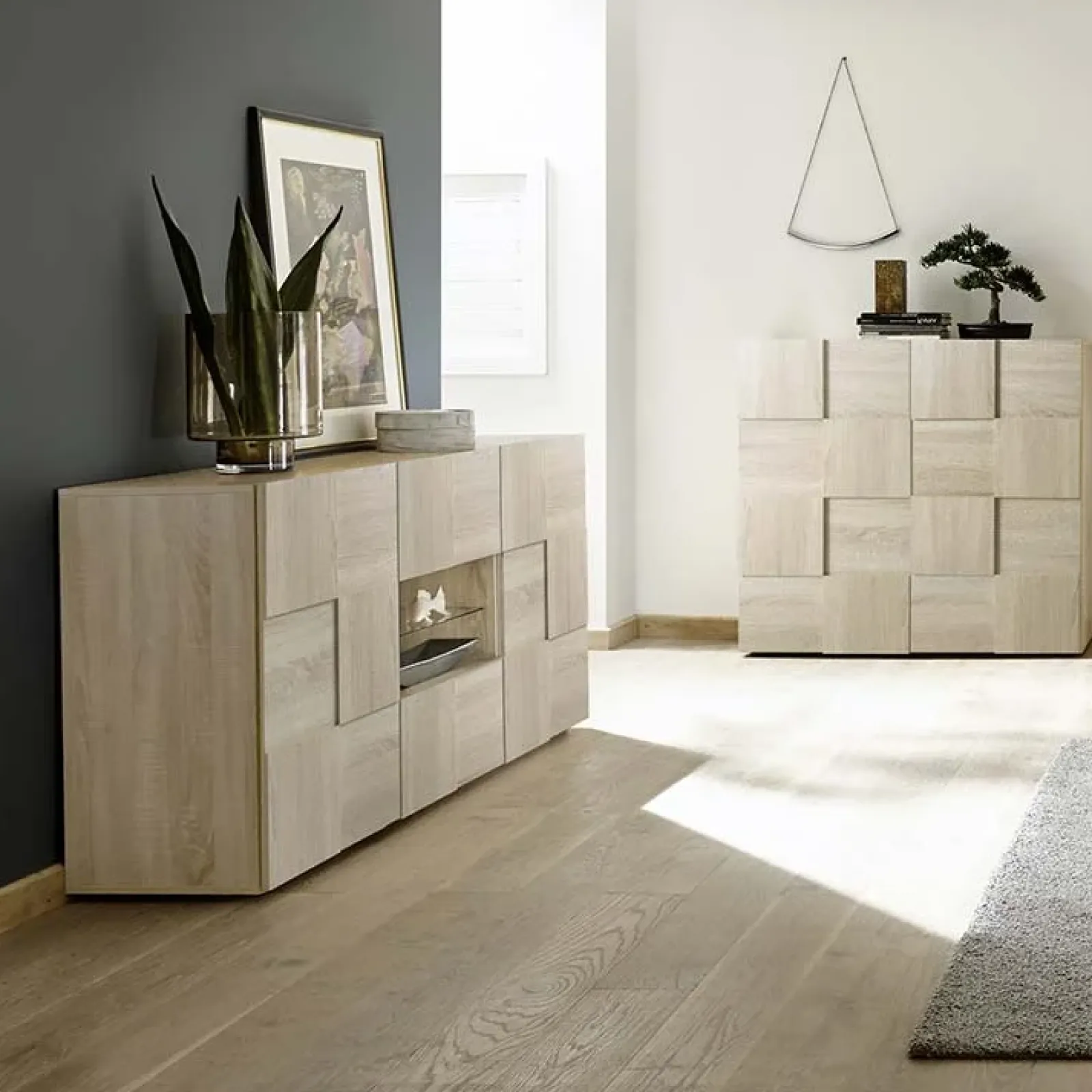 Garnero Arredamenti Credenze Moderne|Madie Moderne-Madia 181x84h cm 2 ante 2 cassetti moderna samoa Obsession Rovere