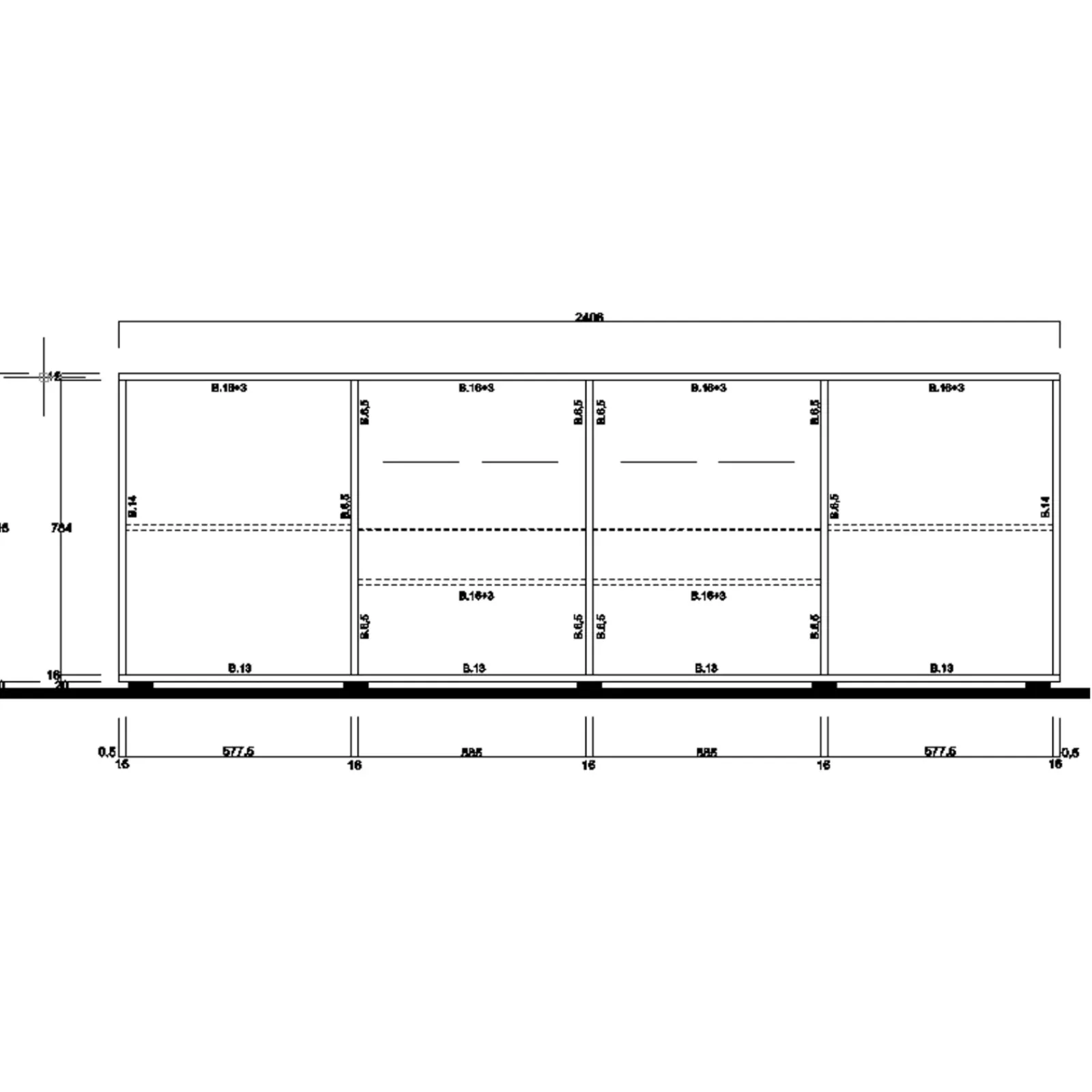 Garnero Arredamenti Credenze Moderne|Madie Moderne-Madia 241x84h cm 2 ante 4 cassetti moderna Obsession Bianco Lucido