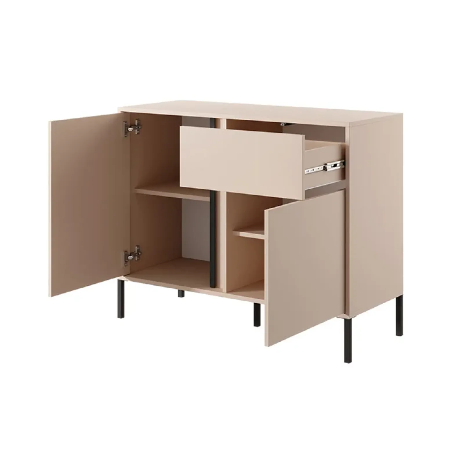 Garnero Arredamenti Madie Moderne|Madie Moderne-Madia 103x82h cm 2 ante 1 cassetto moderna beige Melly