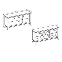 Garnero Arredamenti Credenze Moderne|Madie Moderne-Madia 180x92h cm 2 ante 2 cassetti  design moderno antracite lucido rovere scuro Umag Antracite - Wengè