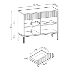 Garnero Arredamenti Madie Moderne|Madie Moderne-Madia 104x83h cm 2 ante 2 cassetti moderna design Alisa Verde