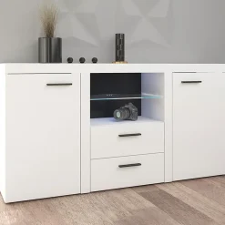 Garnero Arredamenti Madie Moderne|Madie Moderne-Madia 157x82h cm 2 ante 2 cassetti moderna bianco Haarlem Bianco Opaco