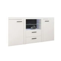 Garnero Arredamenti Madie Moderne|Madie Moderne-Madia 157x82h cm 2 ante 2 cassetti moderna bianco Haarlem Bianco Opaco