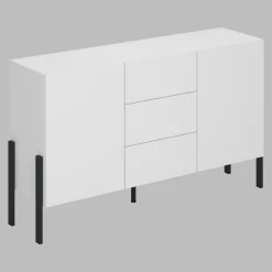 Garnero Arredamenti Credenze Moderne|Madie Moderne-Madia 150x90h cm 2 ante 3 cassetti moderna bianco Simple Bianco Opaco