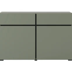 Garnero Arredamenti Credenze Moderne|Madie Moderne-Madia 120x78h cm 2 ante 2 cassetti moderna verde nero Lolla Verde Salvia