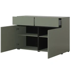 Garnero Arredamenti Credenze Moderne|Madie Moderne-Madia 120x78h cm 2 ante 2 cassetti moderna verde nero Lolla Verde Salvia