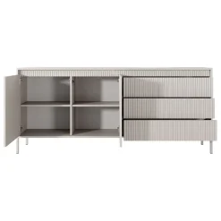 Garnero Arredamenti Madie Moderne|Madie Moderne-Madia 187x82h cm 2 ante 3 cassetti   cannettato Ciar Beige