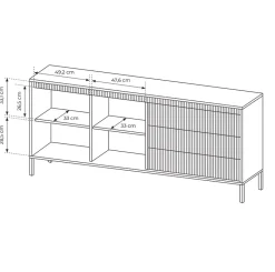 Garnero Arredamenti Madie Moderne|Madie Moderne-Madia 187x82h cm 2 ante 3 cassetti   cannettato Ciar Beige