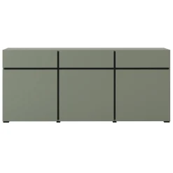 Garnero Arredamenti Credenze Moderne|Madie Moderne-Madia 180x78h cm 3 ante 3 cassetti moderna verde nero Lolla Verde Salvia