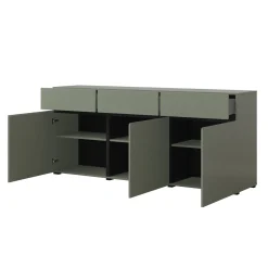 Garnero Arredamenti Credenze Moderne|Madie Moderne-Madia 180x78h cm 3 ante 3 cassetti moderna verde nero Lolla Verde Salvia