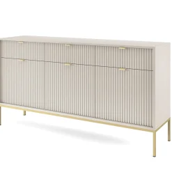Garnero Arredamenti Credenze Moderne|Madie Moderne-Madia 154x83h cm 3 ante 3 cassetti moderna Alisa Beige