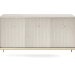 Garnero Arredamenti Credenze Moderne|Madie Moderne-Madia 154x83h cm 3 ante 3 cassetti moderna Alisa Beige